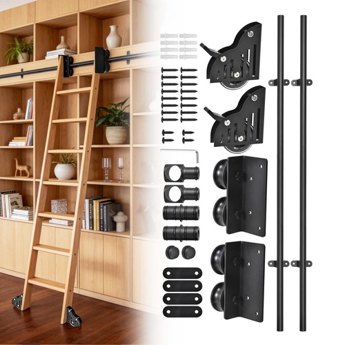Rolling library sliding ladder - library,